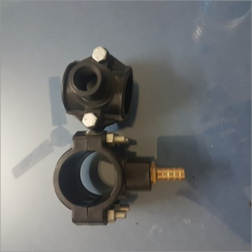 PP Service Saddle - HDPE Material, 40 mm Diameter, Round Head Shape, Black Color | Mahashakti Brand, Ideal for Water Supply Applications