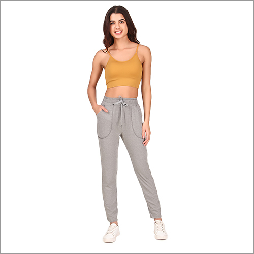 वॉशेबल लेडीज़ लाइट ग्रे ट्रैक पैंट