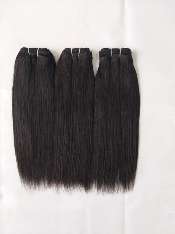 Natural Black No Shedding No Tangle Thick End Straight Hair Weft