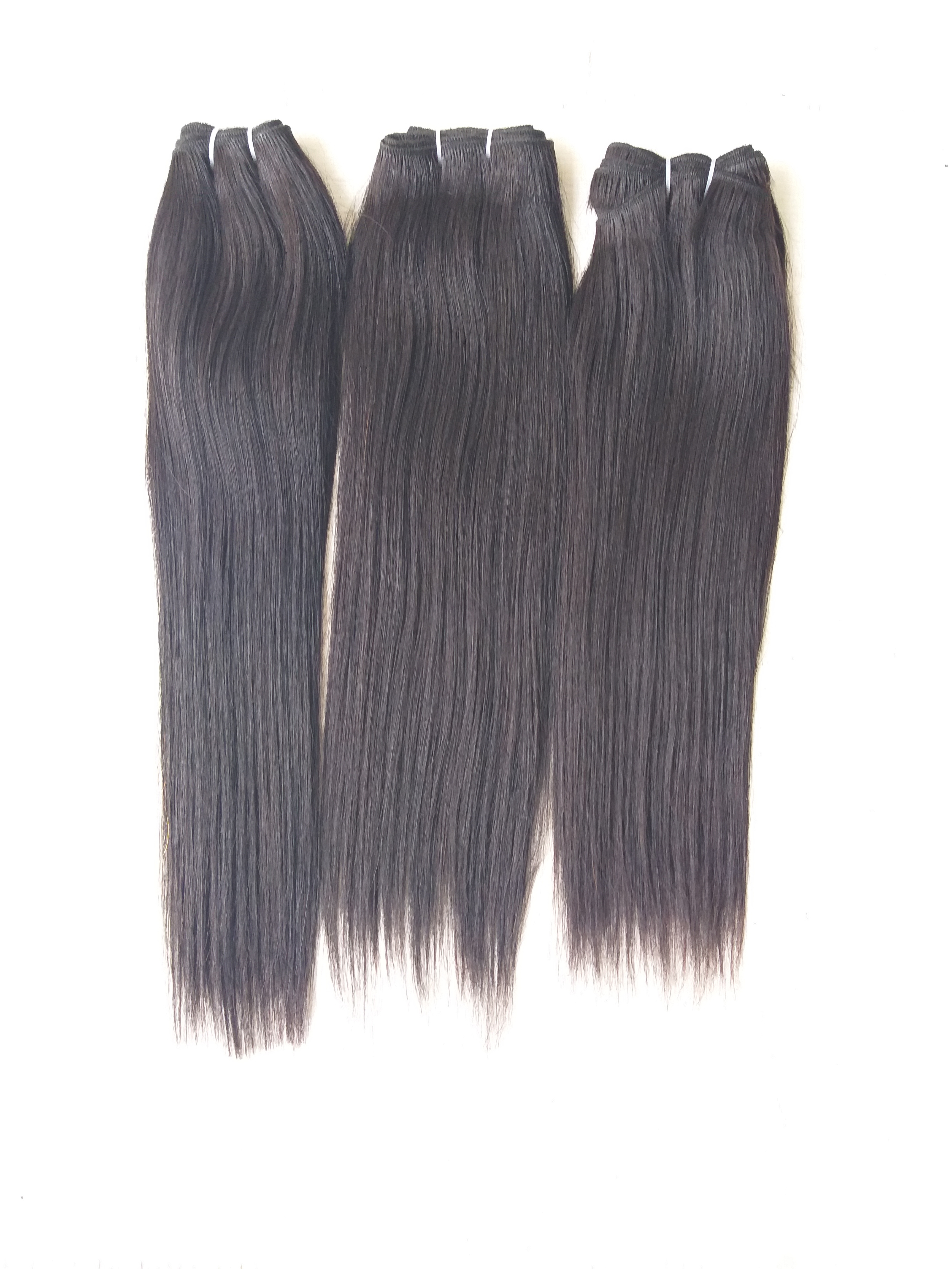 Natural Black No Shedding No Tangle Thick End Straight Hair Weft