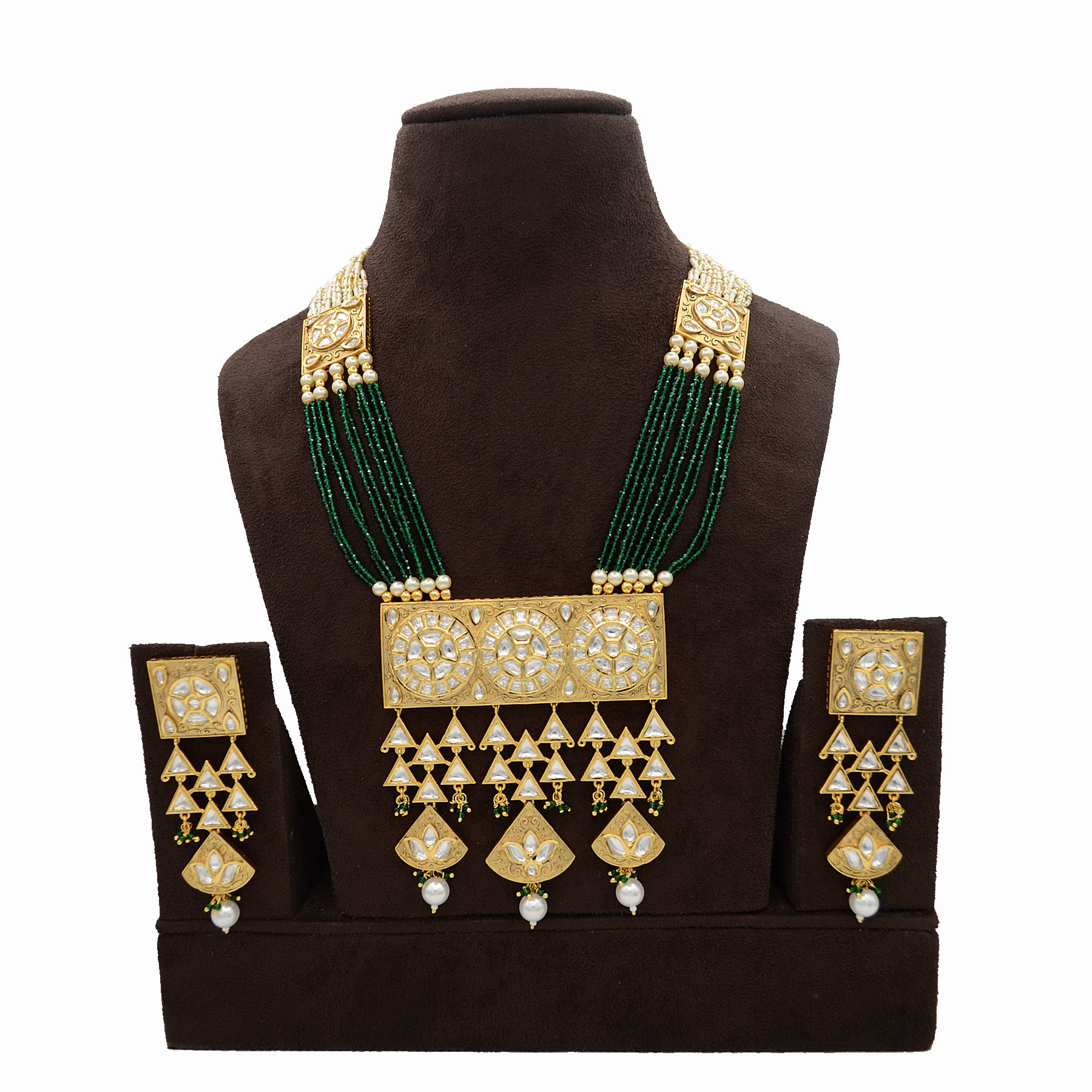Kundan Pendent Mala Set With Pearl Hangingskundan Pendent Mala Set With Pearl Hangings