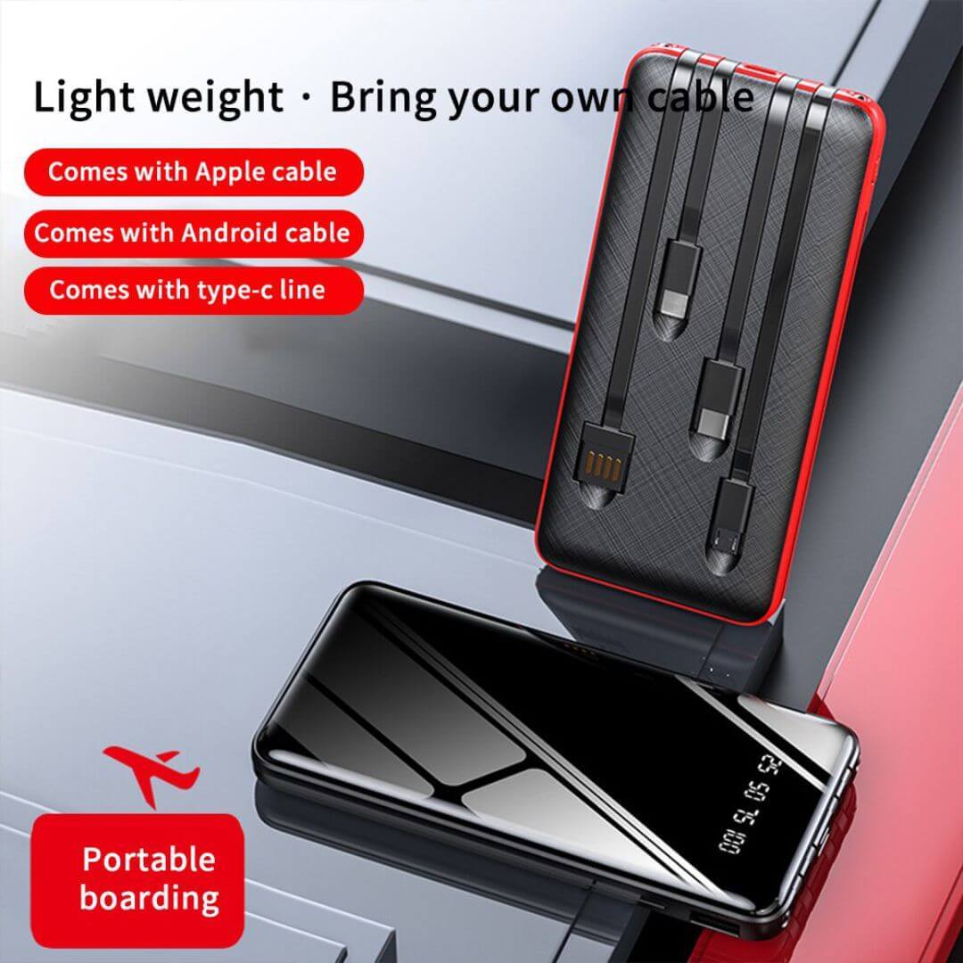 4 In 1 Built In Cable 10000mah Power Bank