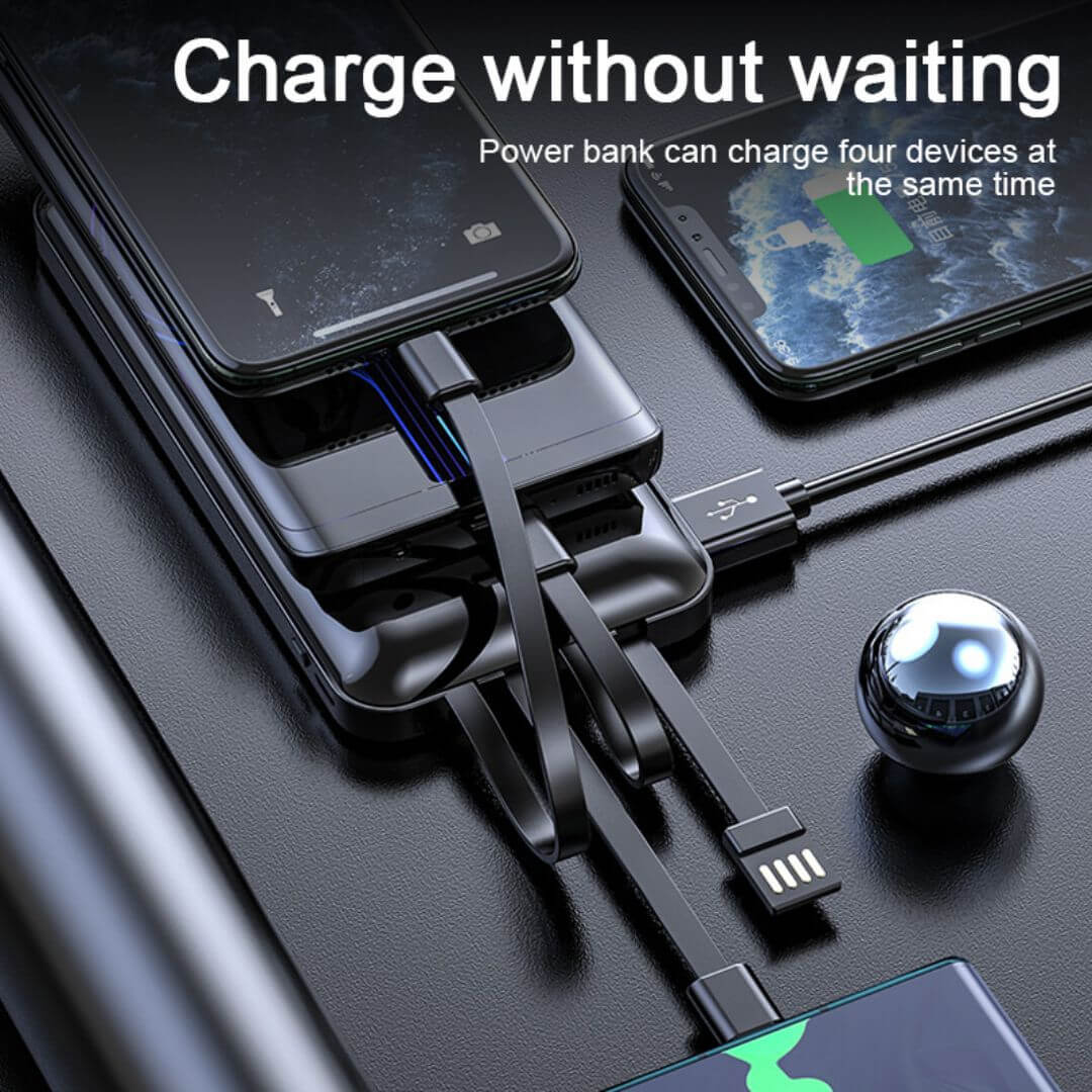 4 In 1 Built In Cable 10000mah Power Bank