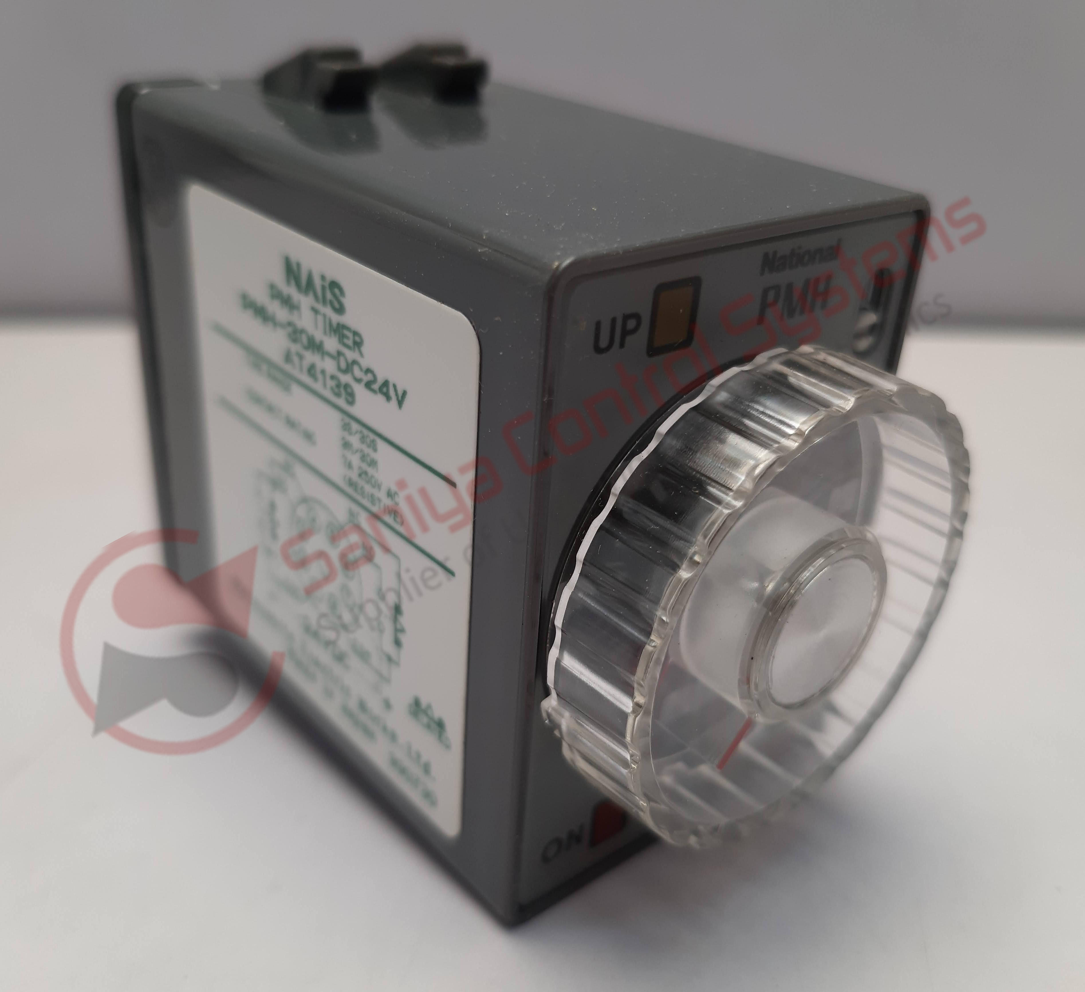 Pmh Timer - 3s/30s/3m/30m Timing Range, 7a 250v Ac Contact Rating, Black Color, 48-62 Hz Power Supply