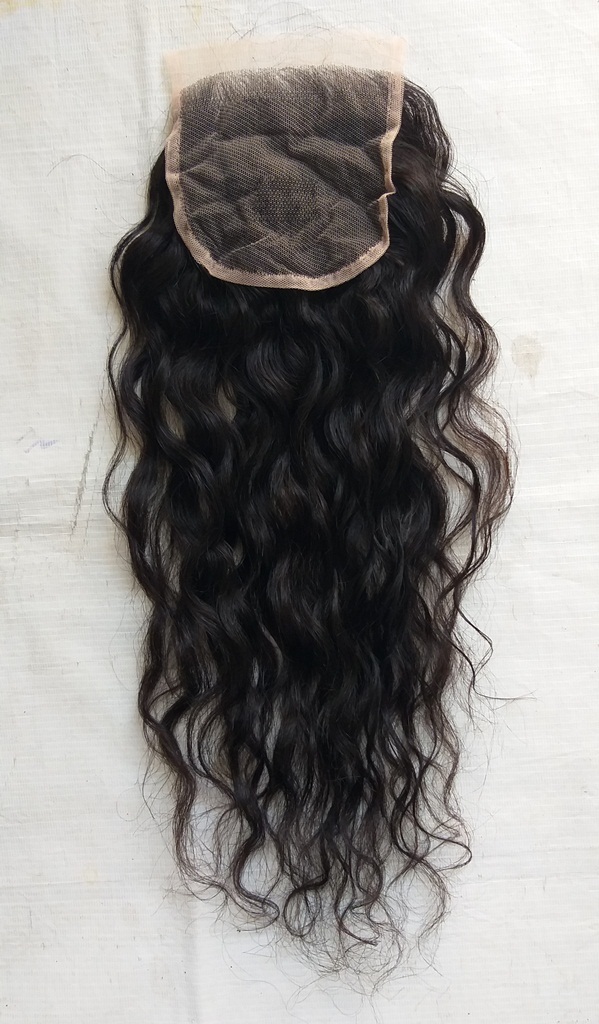 Unprocessed Wavy Transparent 4x4 Lace Closure - Color: Natural Color Available