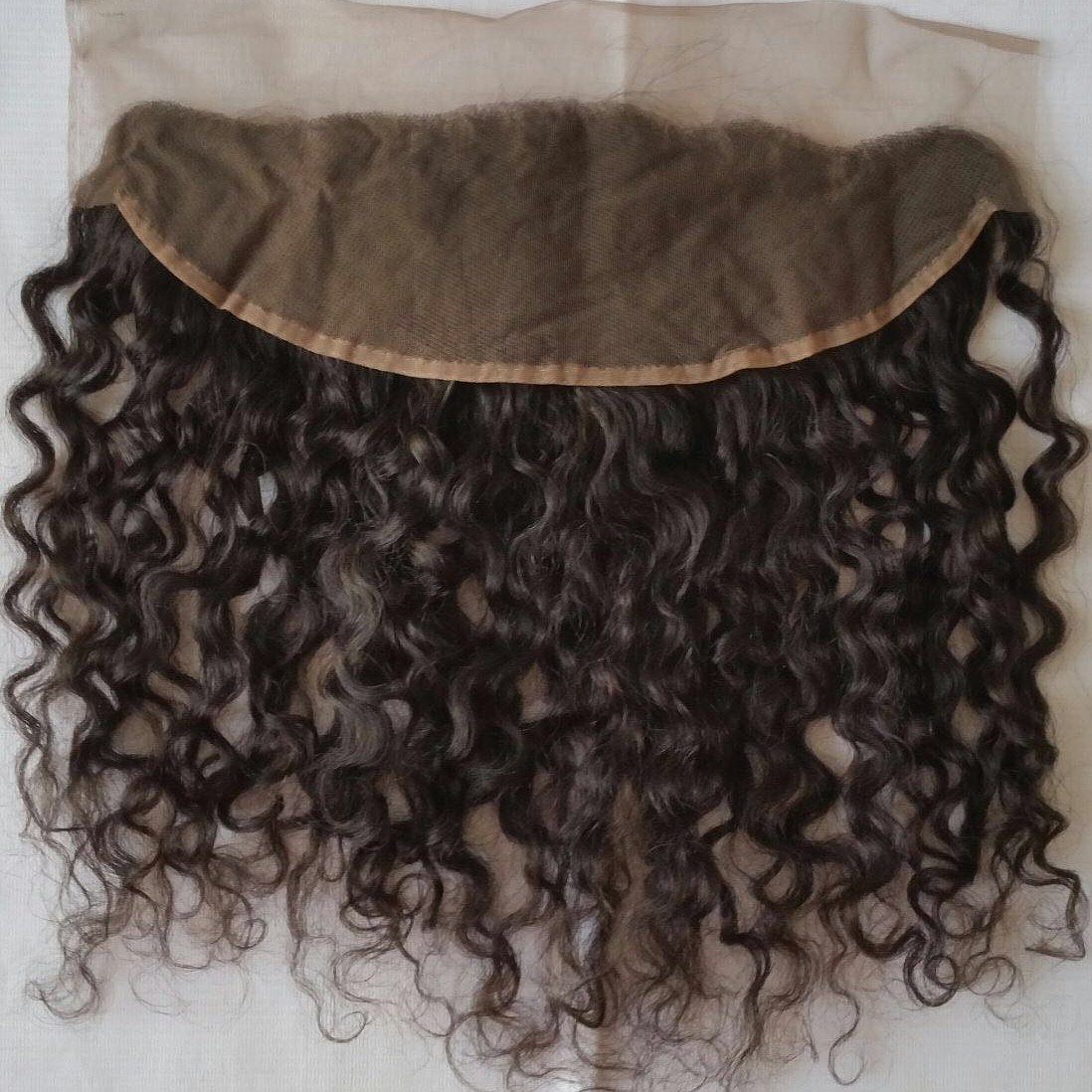 Natural Remy Curly Transparent Swiss Lace Frontal Application: Profesional