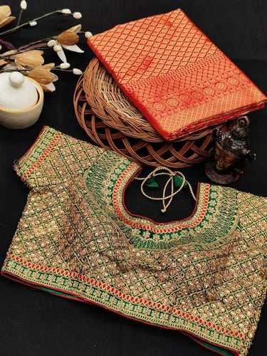 Silk Sarees - Soft Silk Cloth With Pure Zari Weaving, Beautiful Rich Pallu & Jacquard Work, Designer Blouses Included 38-42 Size