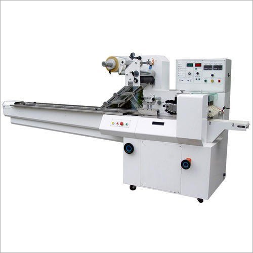 Horizontal Flow Wrap Machine - Heavy Duty Mild Steel and Stainless Steel, 30-140 Pouch Capacity | Automatic Electric Drive, PLC Control System, 1 Year Warranty