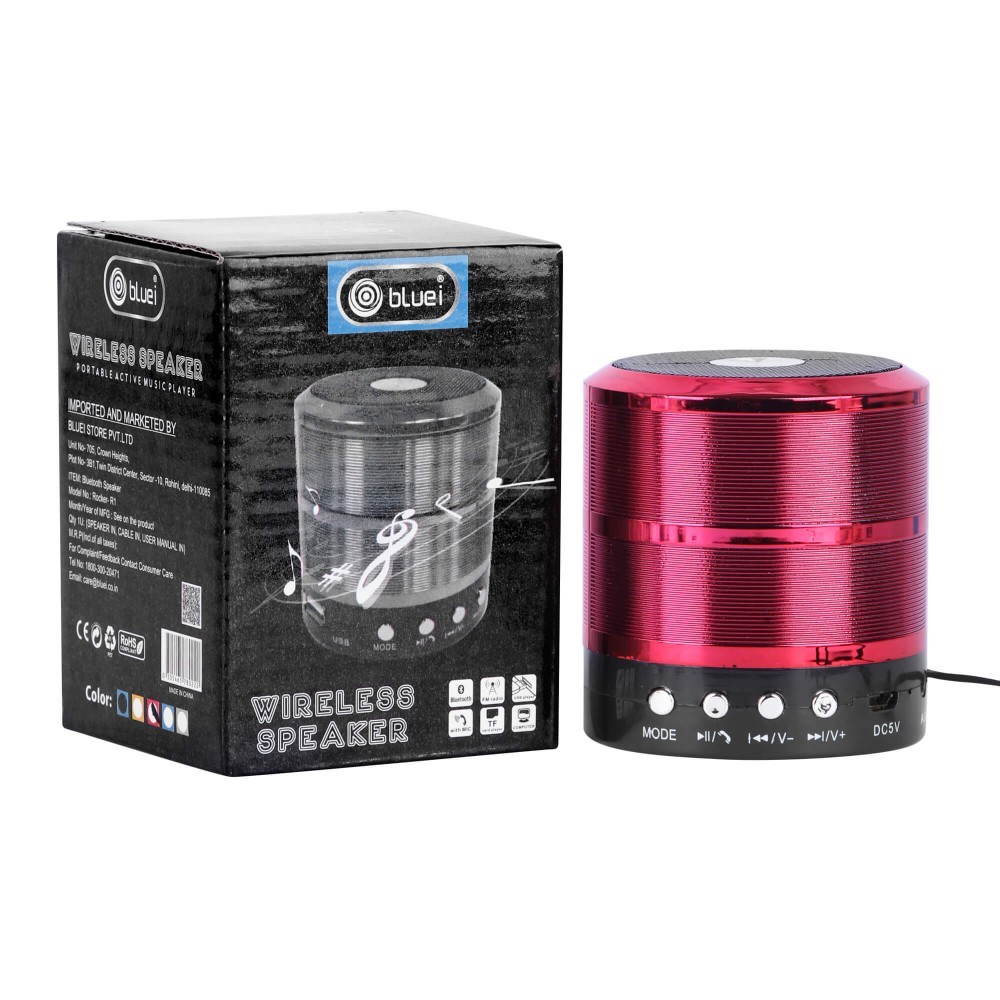 Bluei Rocker R1 High Bass,5.0 Bluetooth Version With Built - In Fm Radio,aux Input, Call Function & Sd Card Support Portable Bluetooth Speaker Warranty: No