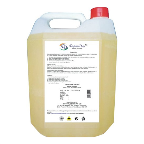 5 Ltr Alcohol Based Hand Sanitizer - 5 L , Application: Hospital, Clinic, Household | Function: Kills Germs, Product Type: Hand Sanitizer