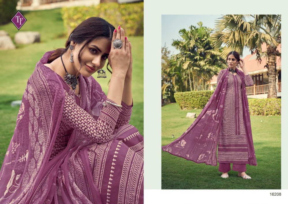 Tanishk Fashion Manjhi Pure Lawn Cambric Cotton Suits Catalog - Pure Lawn Cotton, Unstitched Size, Multi Color, Printed Pattern, Casual Ethnic Wear, Dry Clean & Washable Features