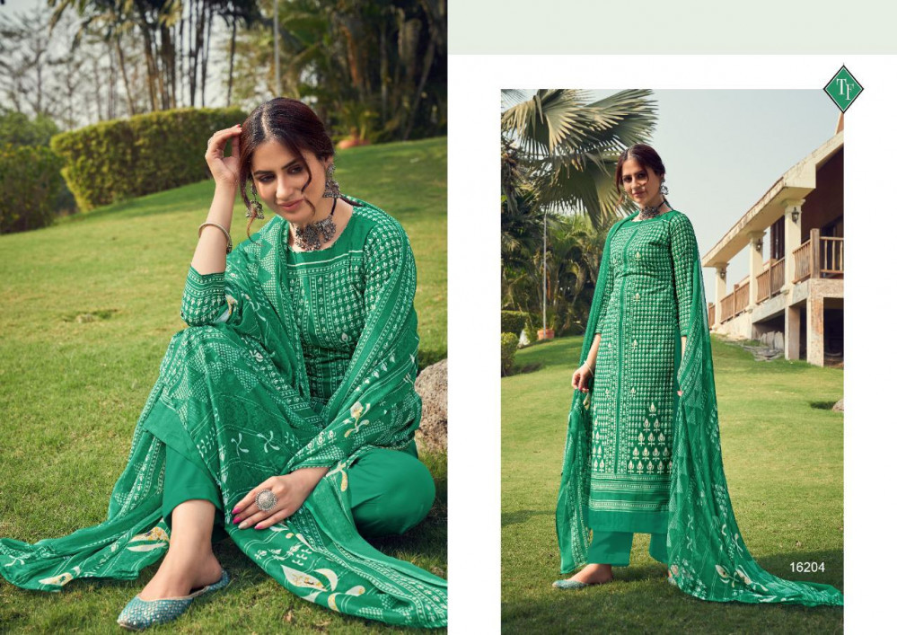Tanishk Fashion Manjhi Pure Lawn Cambric Cotton Suits Catalog - Pure Lawn Cotton, Unstitched Size, Multi Color, Printed Pattern, Casual Ethnic Wear, Dry Clean & Washable Features