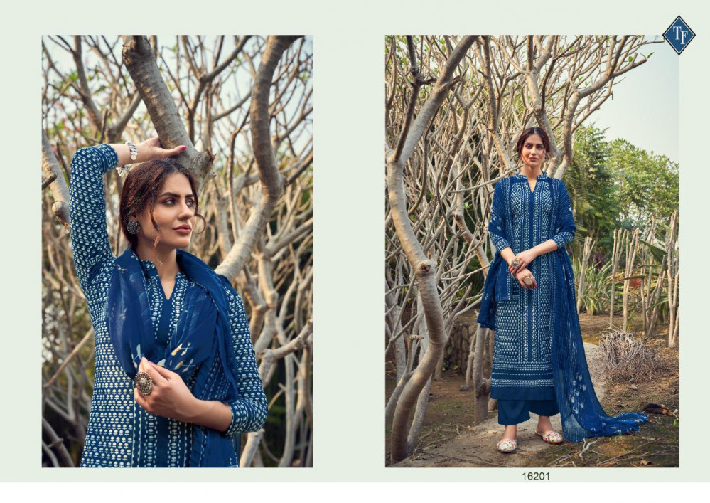 Tanishk Fashion Manjhi Pure Lawn Cambric Cotton Suits Catalog - Pure Lawn Cotton, Unstitched Size, Multi Color, Printed Pattern, Casual Ethnic Wear, Dry Clean & Washable Features