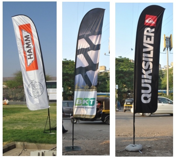 Feather Flag - 110gm Polyester, Sizes Small (8ft), Medium (12ft), Large (16ft) | Customizable Color, Logo, Durable Washable Banner