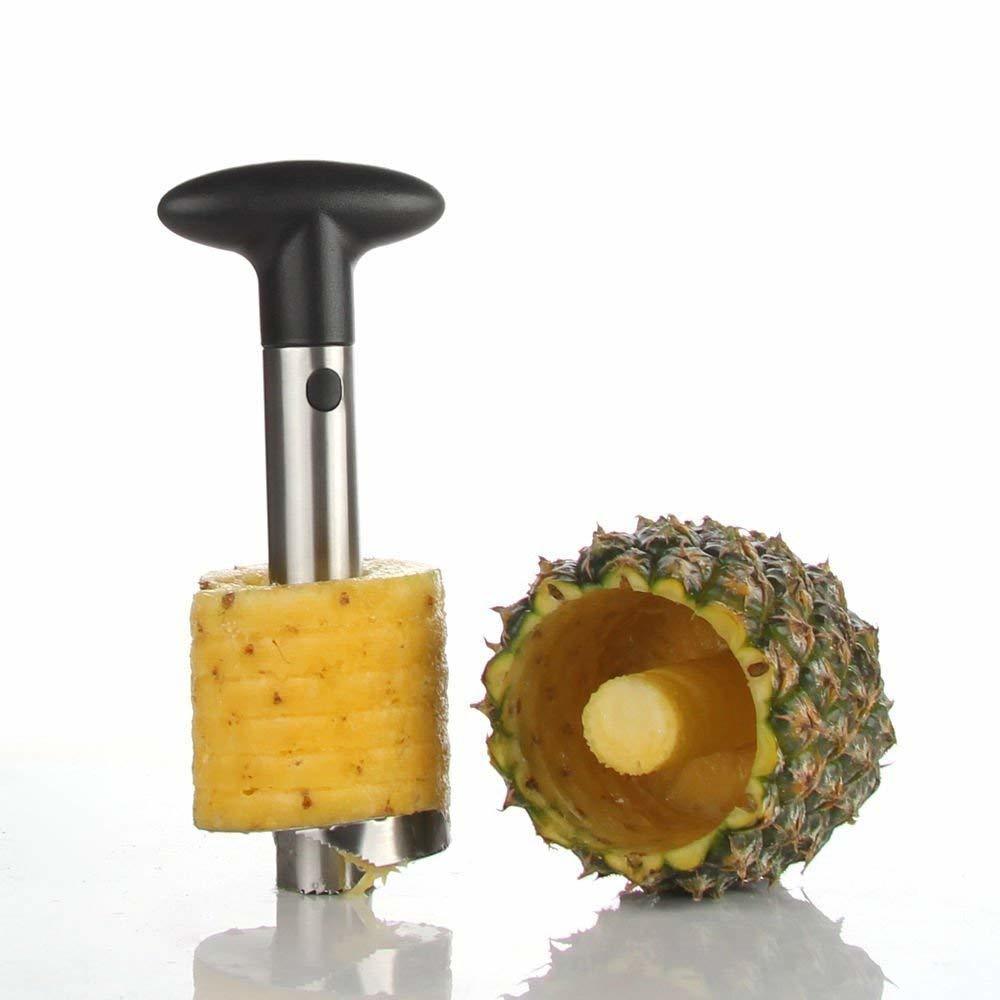 Pineapple Cutter - Premium Stainless Steel, 3-inch Diameter Rings | Effortless Coring, Slicing & Peeling, Dishwasher Safe, Lightweight, Intact Shell For Serving