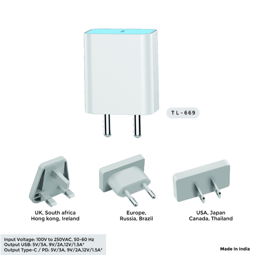 फास्ट चार्जिंग वारंटी के साथ 18w फास्ट चार्जिंग टाइप-सी पावर एडाप्टर: 1 वर्ष