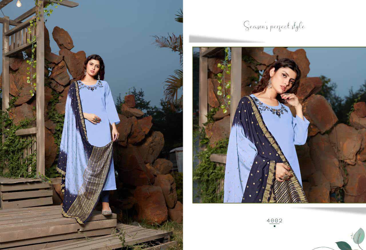 Dry Cleaning Cross Vol 4 Designer Silk Kurtis With Dupatta