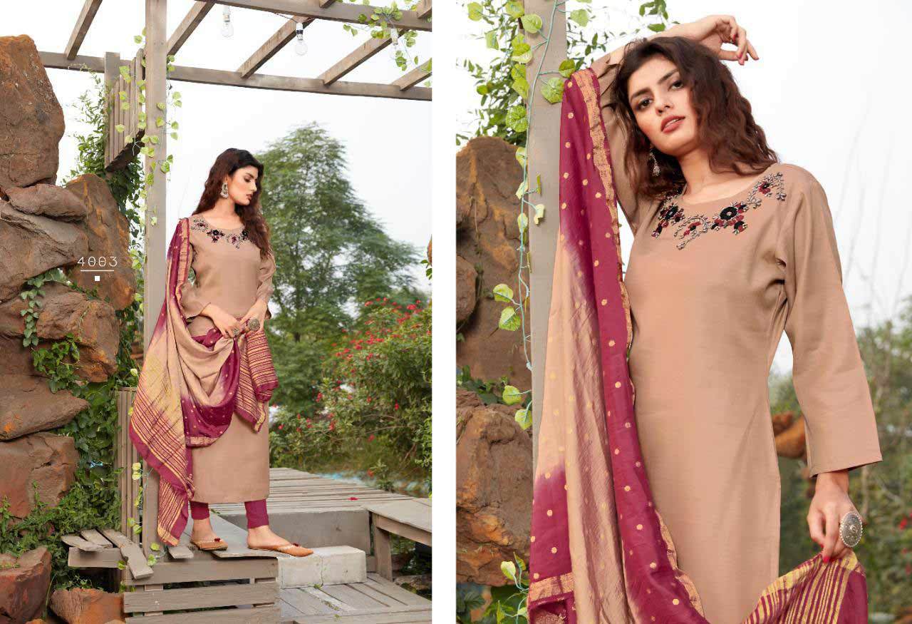Dry Cleaning Cross Vol 4 Designer Silk Kurtis With Dupatta