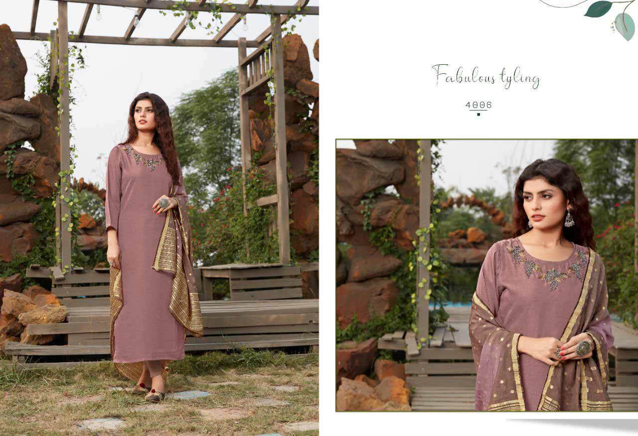 Dry Cleaning Cross Vol 4 Designer Silk Kurtis With Dupatta