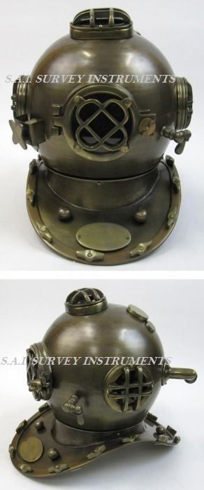 Antique Nautical Divers Helmet Length: 17.75 Inch (In)