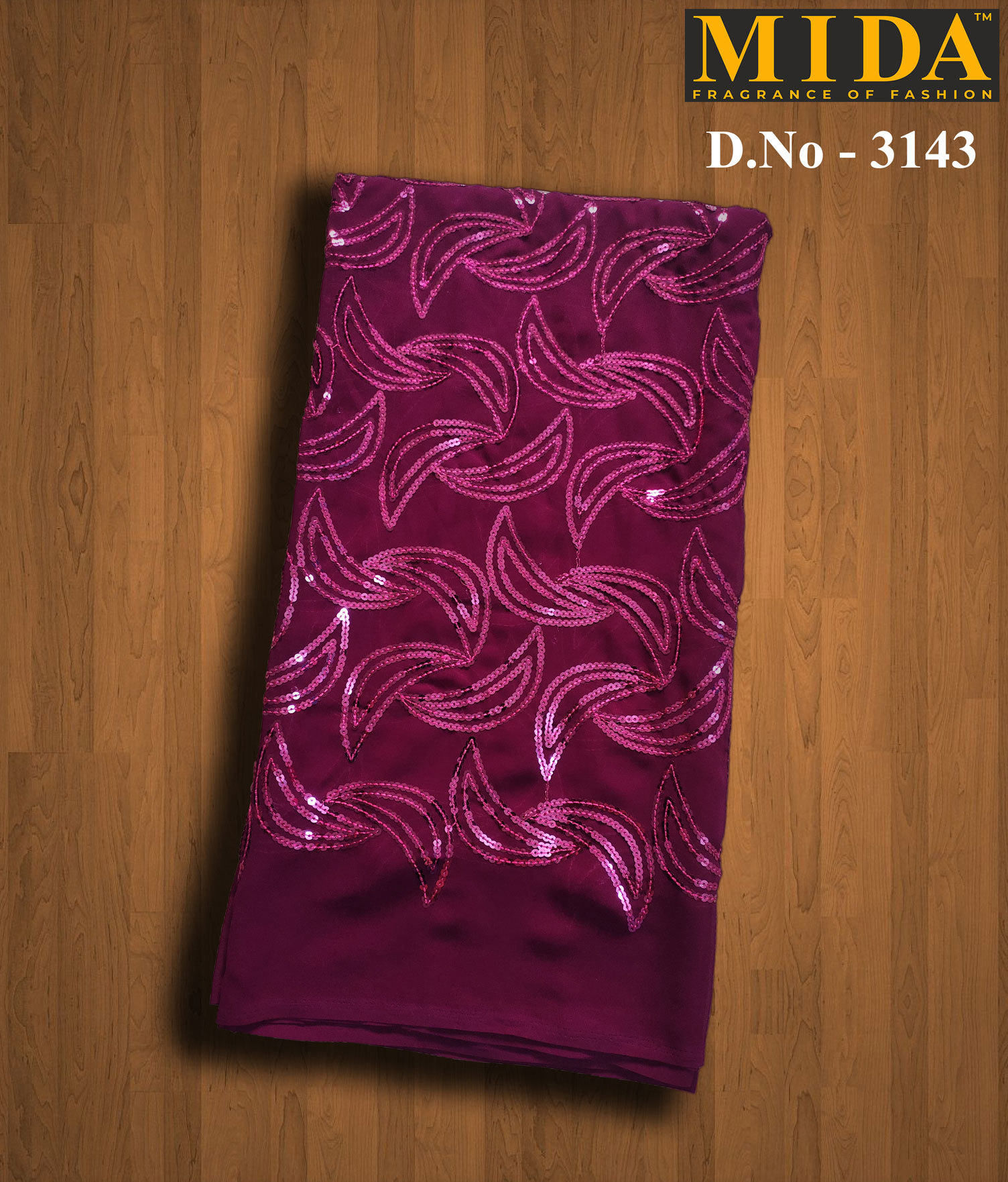 Chiffon/georgette Sequins Embroidered Scarf - 112cm X 230cm | All Colors, Machine Made, Long Length, Weight: 350g, Seasonal Use