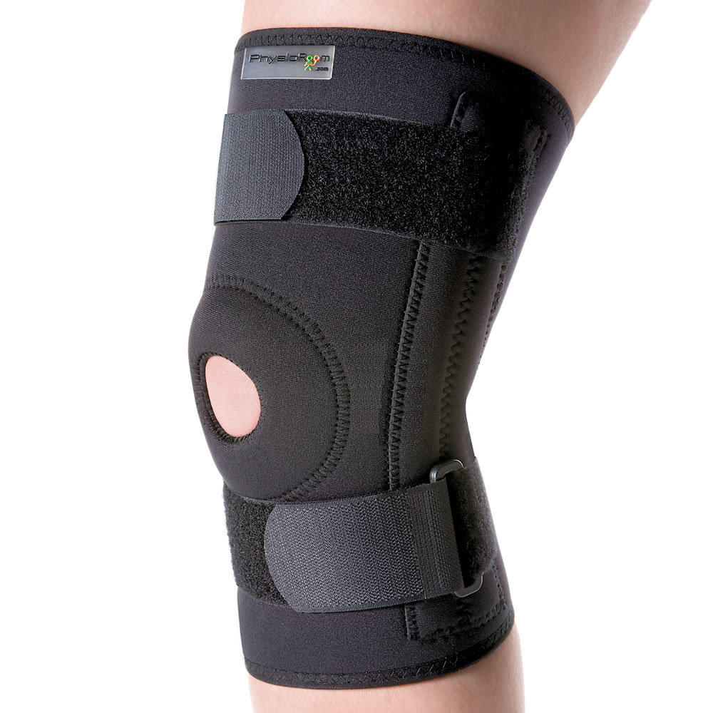 Knee Support - Adjustable Neoprene, Beige Color | Breathable Design With Hook And Loop Closure, 6 Straps For Controlled Compression