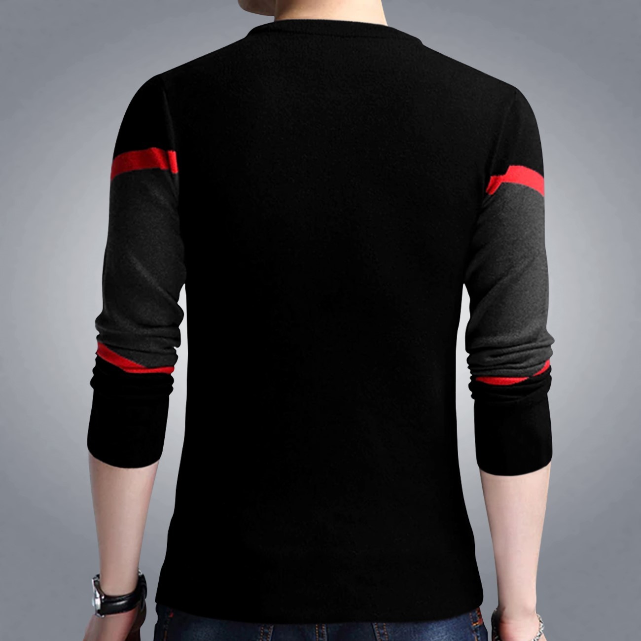 Men's Round Neck T-shirt - Cotton, Slim Fit, Sizes S-xxl | Long Sleeves, O-neck Collar, Designed For A Contemporary Fashion Outlook