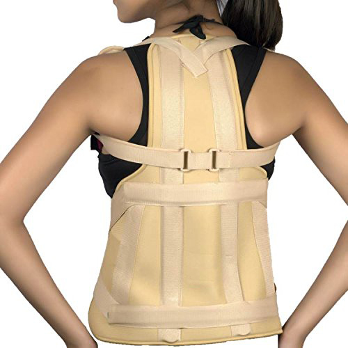 Lumbar Support - Nylon And Spandex, Adjustable Size, Beige Color, Hook And Loop Closure | Enhances Comfort, Improves Circulation, Alleviates Backaches And Muscle Strains