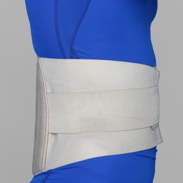Lumbar Support - Nylon And Spandex, Adjustable Size, Beige Color, Hook And Loop Closure | Enhances Comfort, Improves Circulation, Alleviates Backaches And Muscle Strains