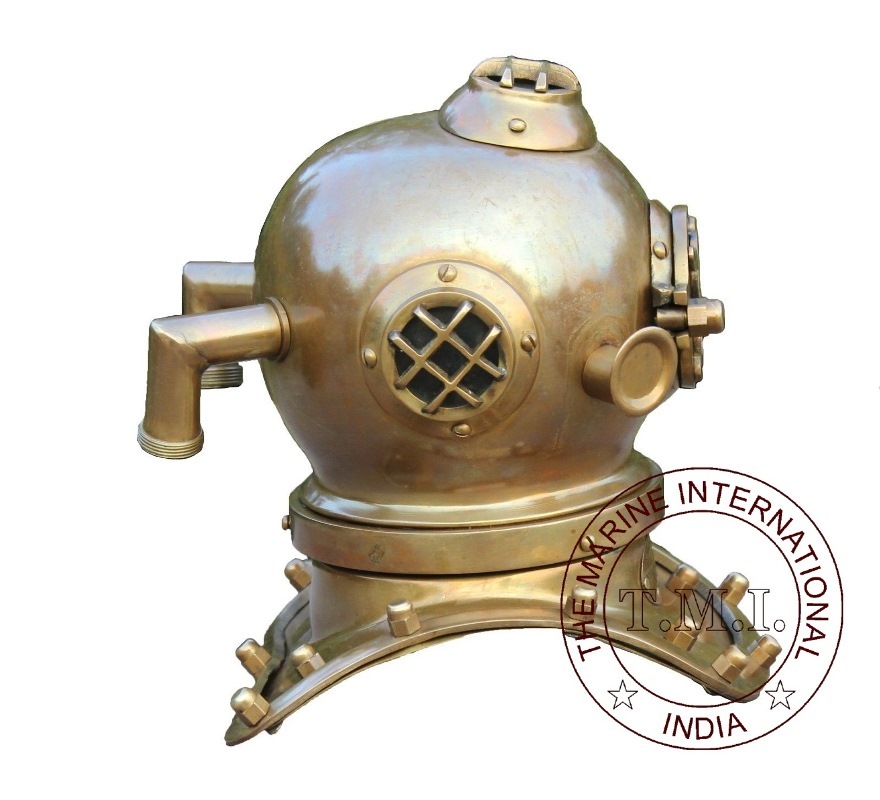 Antique Us Navy Diving Helmet Mark V Small Diving Helmet Antique Divers Helmet Length: 6 Inch (In)