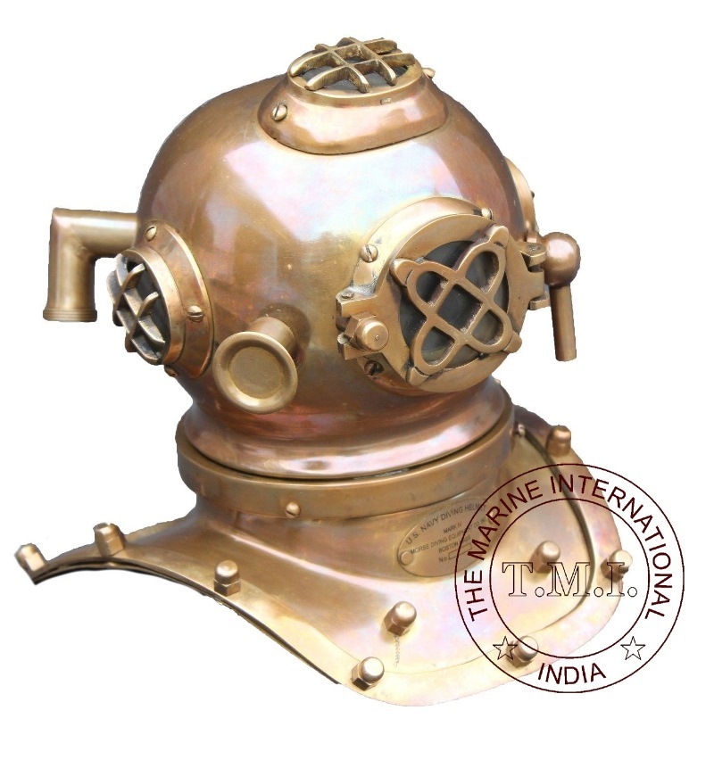 Antique Us Navy Diving Helmet Mark V Small Diving Helmet Antique Divers Helmet Length: 6 Inch (In)
