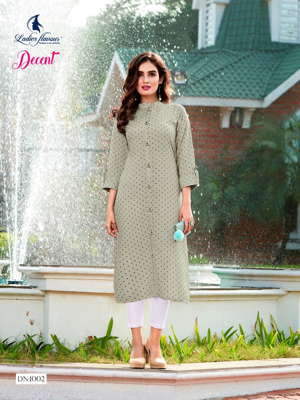Decent-nx Designer Rayon Dobby Pattern Kurtis - 14 Kg Rayon, Sizes M(38) To 3xl(46), 3-4th Sleeve Style, Ethnic & Party Wear | Quick Dry, Washable, Dry Clean Only