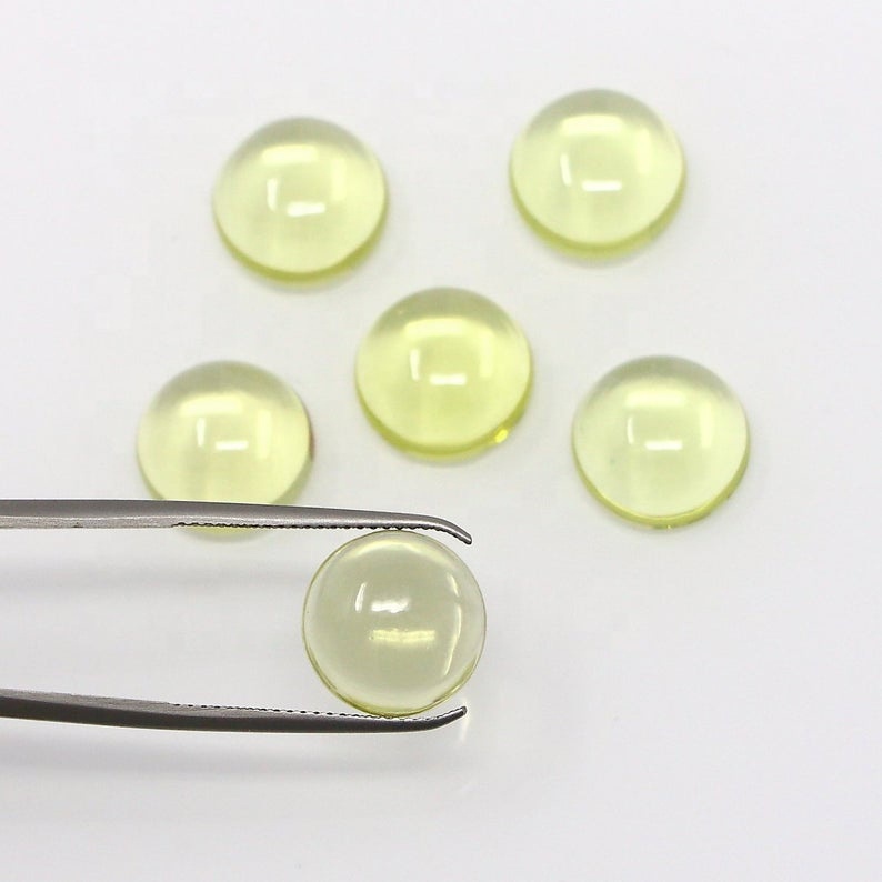 6mm Lemon Quartz Round Cabochon Loose Gemstones Grade: Aaa