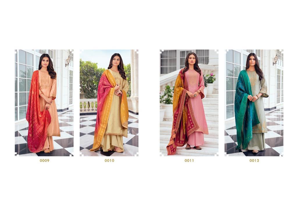 Multi Color Glossy Arabella Viscose Dola Jacquard With Work Designer Suit Catalog