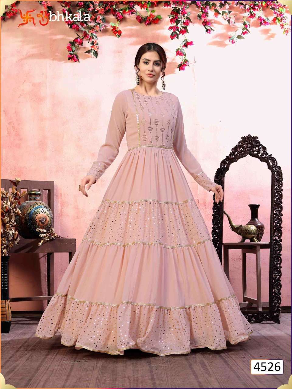 Multi Color Shubhkala Flory Vol 12 Silk Georgette Designer Gown Catalog Collection