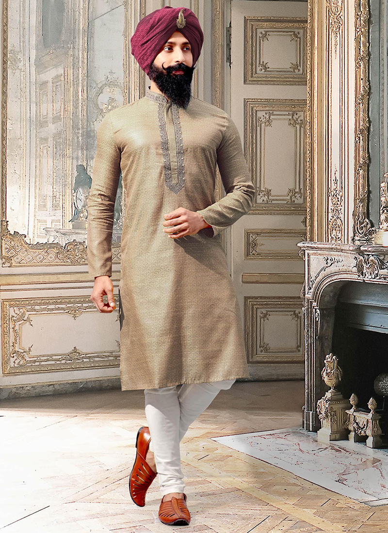 Multi Color Designer Party Wear Silk Kurta With Pajama Catalog Collection