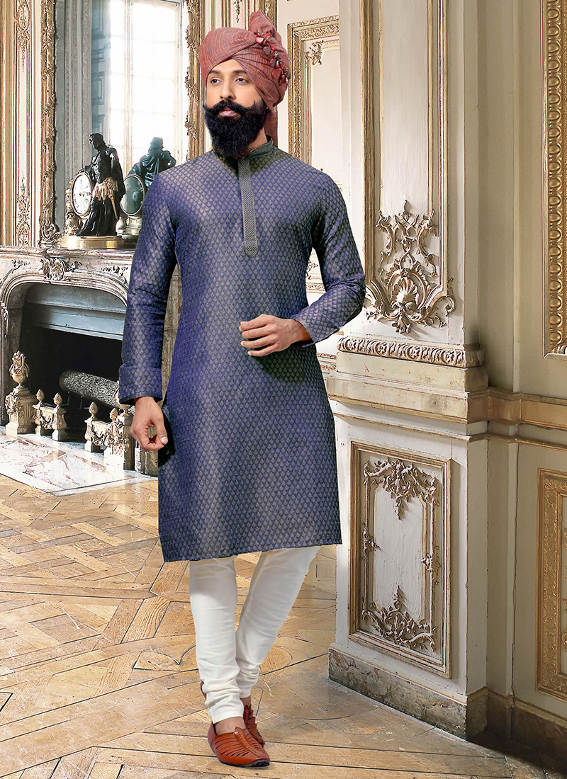 Designer Party Wear Silk Kurta With Pajama - Sizes S-34 To 4xl-46, Multi Color, Long Sleeve, Printed Fabric, Dry Clean & Washable