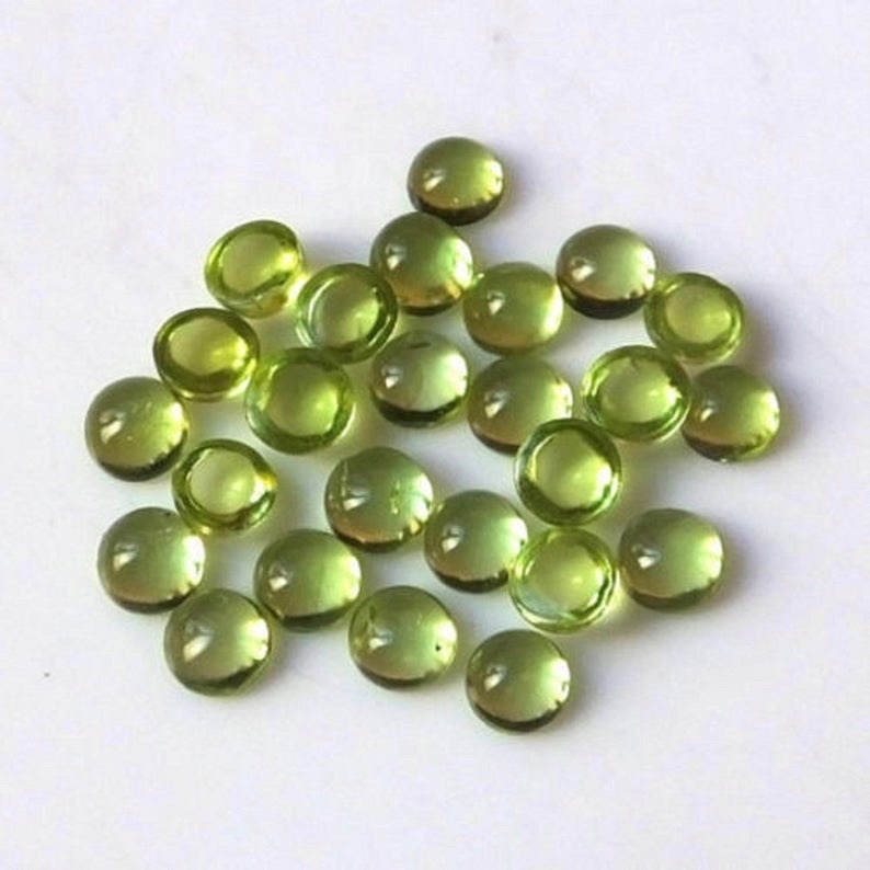 7mm Peridot Round Cabochon Loose Gemstones Grade: Aaa