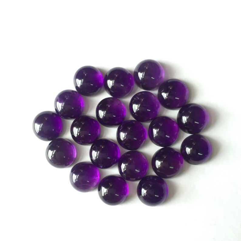 9mm African Amethyst Round Cabochon Loose Gemstones Grade: Aaa