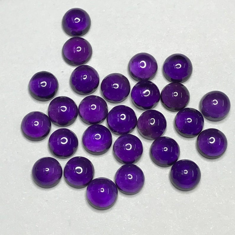 9mm African Amethyst Round Cabochon Loose Gemstones Grade: Aaa
