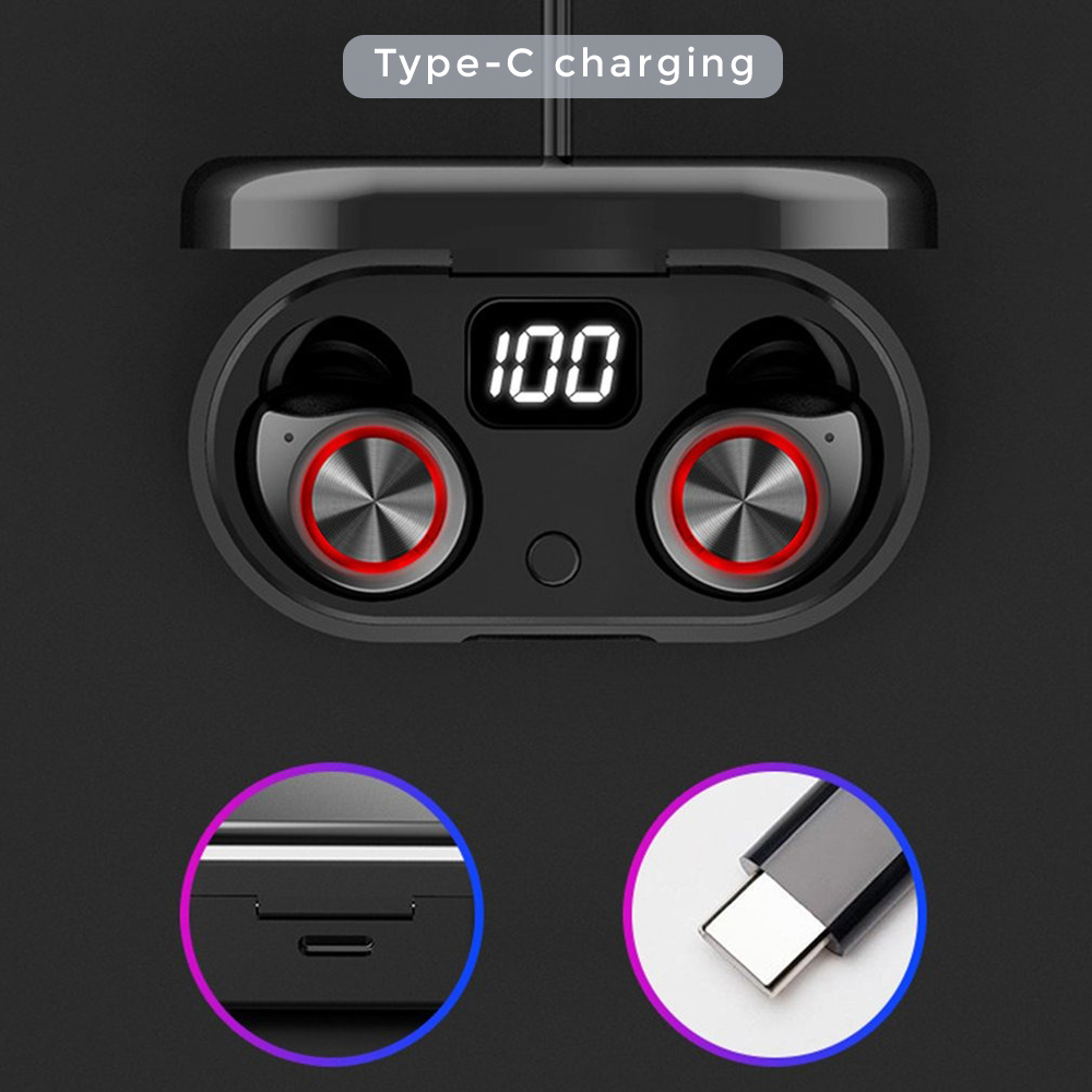 Airdots Tws True Wireless Earbuds With Type C Charging Battery Backup: 24hrs Hours