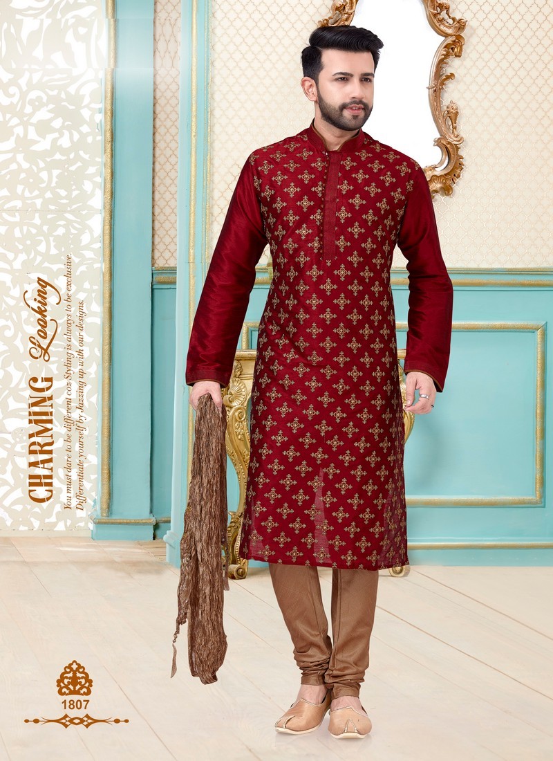 Multi Color Festive Wear Exclusive Kurta With Dhoti Style Mens Wear Catalog Collection