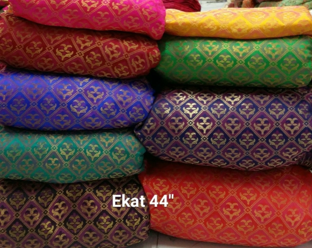 Ikat Brocade Fabric - 44" Width, 100 Cm Length | Multipurpose Use, Available In Various Light & Dark Colours, Washable Quality