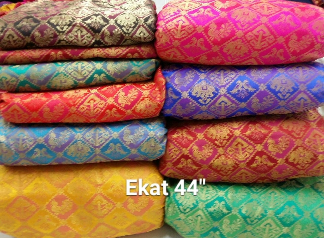 Ikat Brocade Fabric - 44" Width, 100 Cm Length | Multipurpose Use, Available In Various Light & Dark Colours, Washable Quality