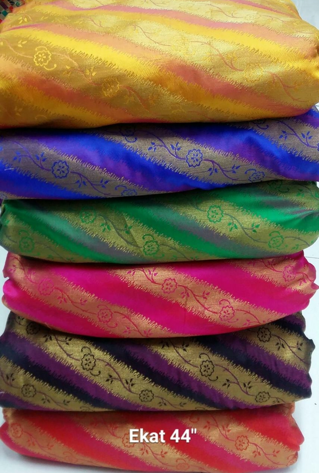 Ikat Brocade Fabric - 44" Width, 100 Cm Length | Multipurpose Use, Available In Various Light & Dark Colours, Washable Quality