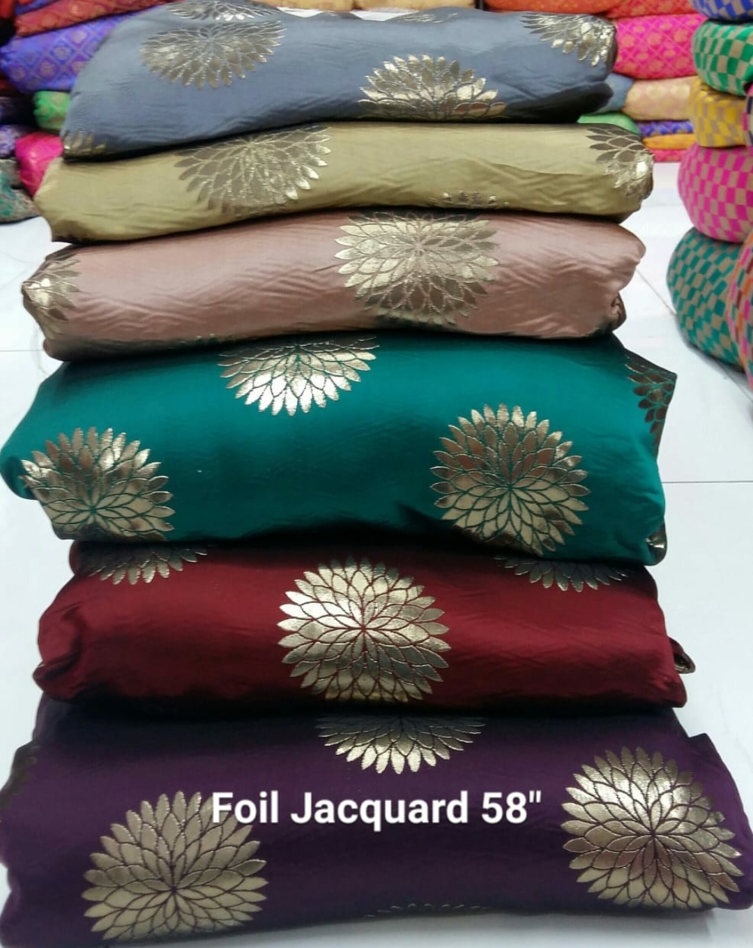 Flat Jari Jacquard Fabrics - 58" Width, 100 Cm Length | Washable, Multipurpose Use, Available In Various Colors And Designs