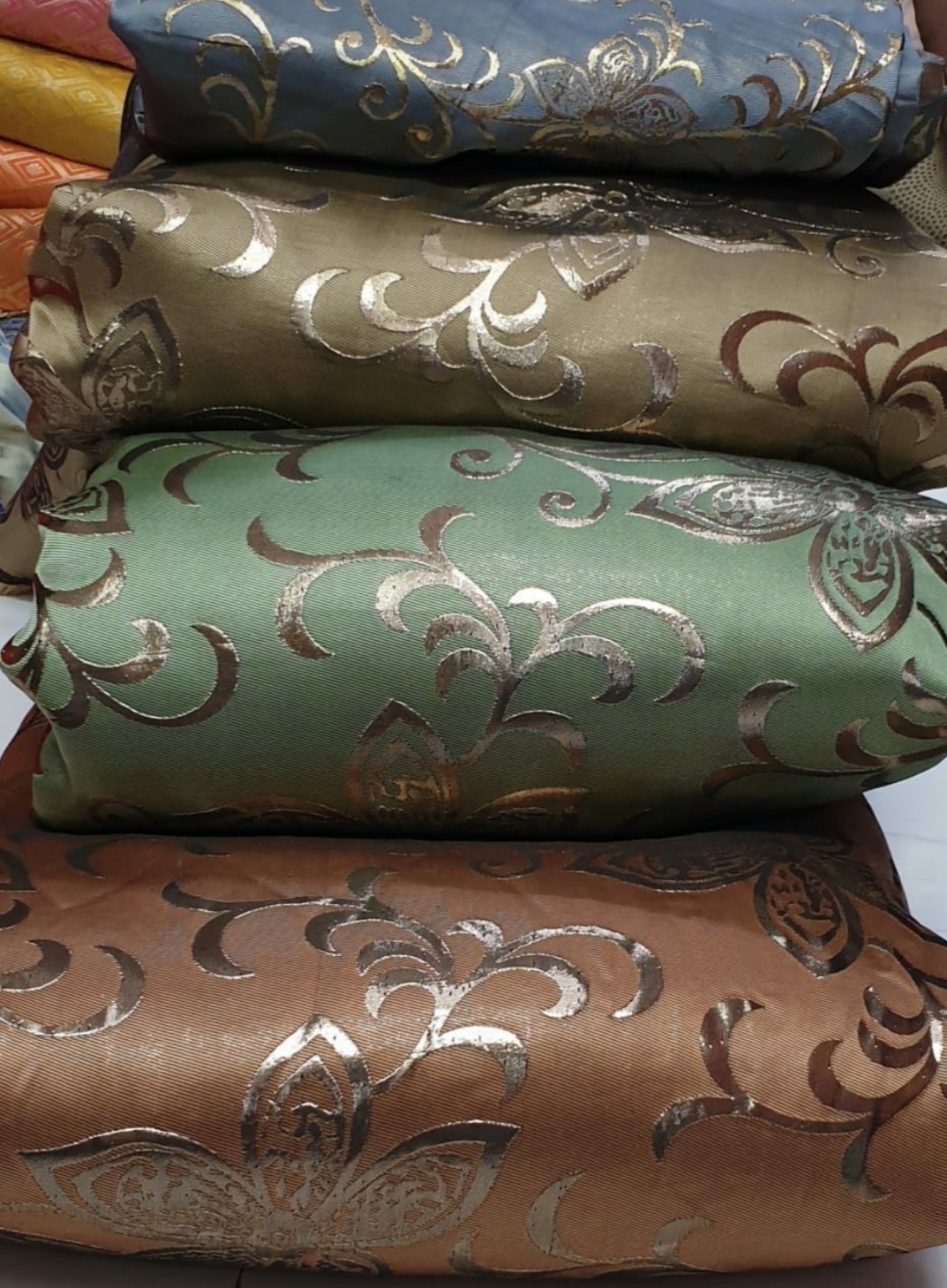 Flat Jari Jacquard Fabrics - 58" Width, 100 Cm Length | Washable, Multipurpose Use, Available In Various Colors And Designs