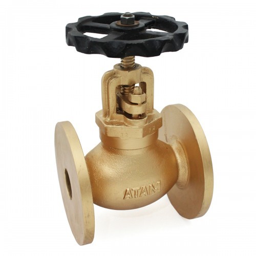 Gun Metal Globe Valve - 15 mm Port Size, 112 mm Height, Medium Pressure | Flanged Ends, Rising Stem, Renewable Disc, Integral Seat, Max Temp 45°C