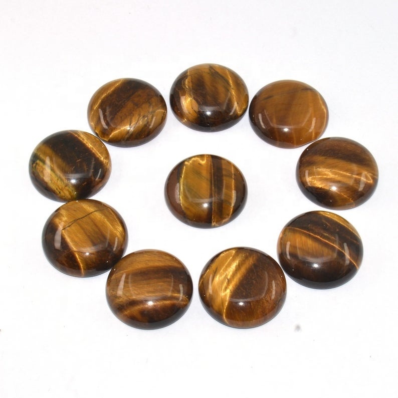 8mm Tiger Eye Round Cabochon Loose Gemstones Grade: Aaa