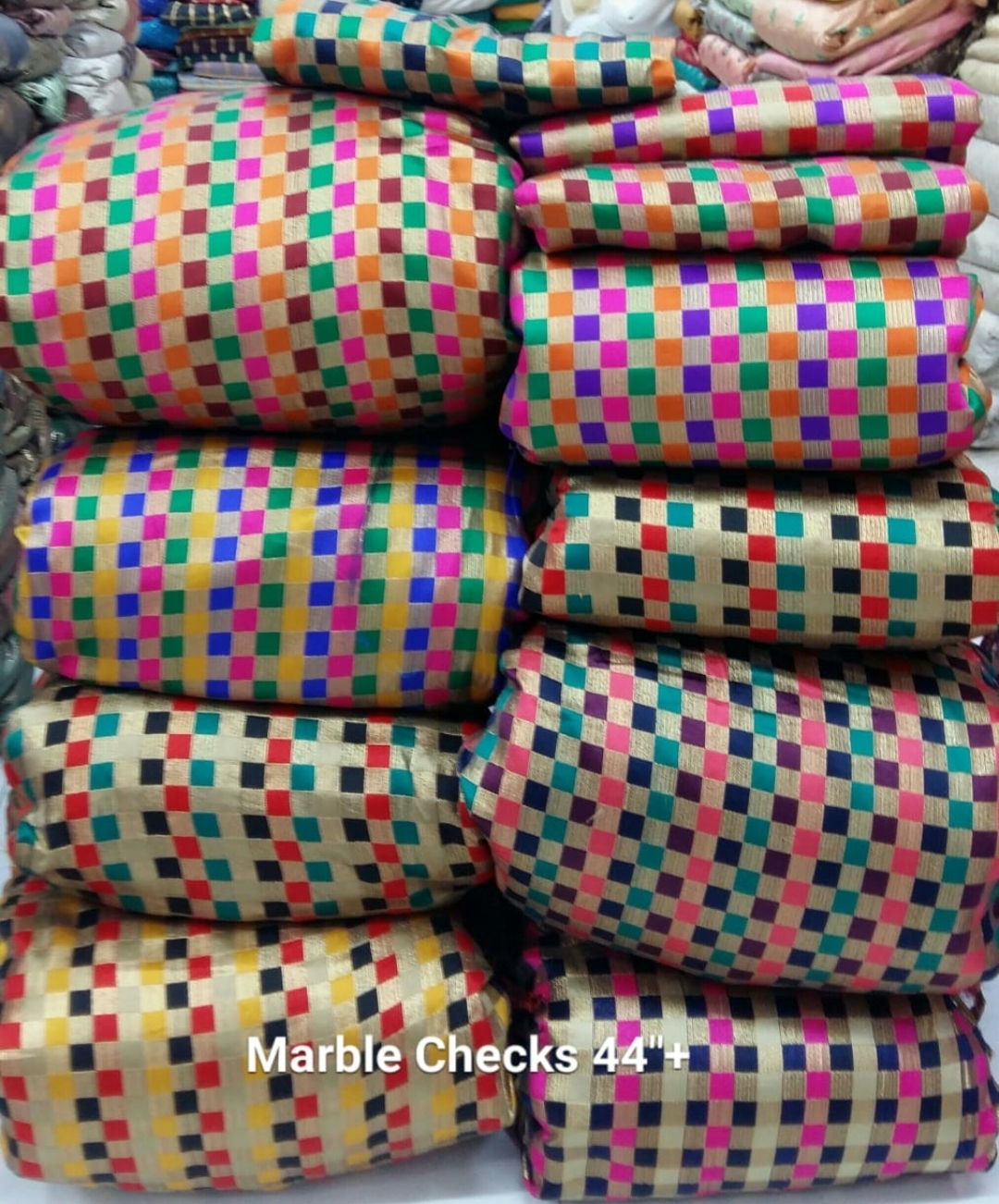 Marble Checks Fabrics - Marble Material, 100 Cm Length, Width 44 To 60 Inches, Available In Multiple Light & Dark Colors - Washable, Multipurpose Use